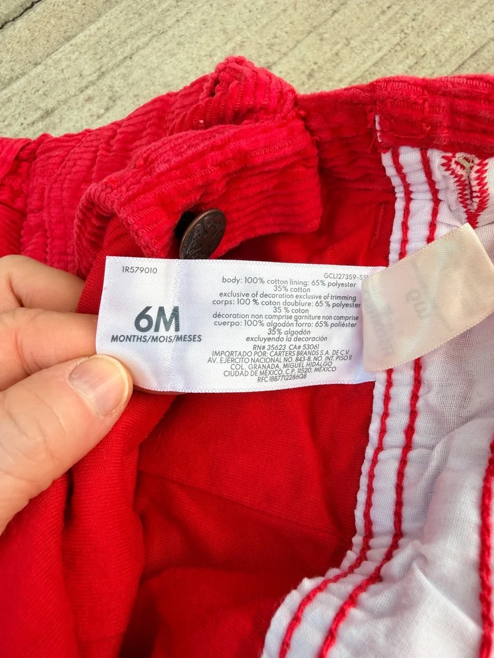 Carter's Red Corduroy Baby Overalls